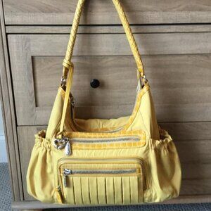 Brighton Yellow Shoulder Bag with Silver Hardware